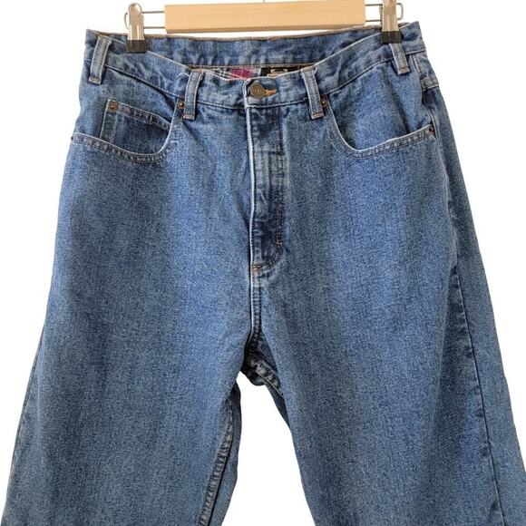 Guide Gear Flannel Lined MOM Jeans Women Size 12 High Rise Relaxed Fit Med Wash - Picture 4 of 10